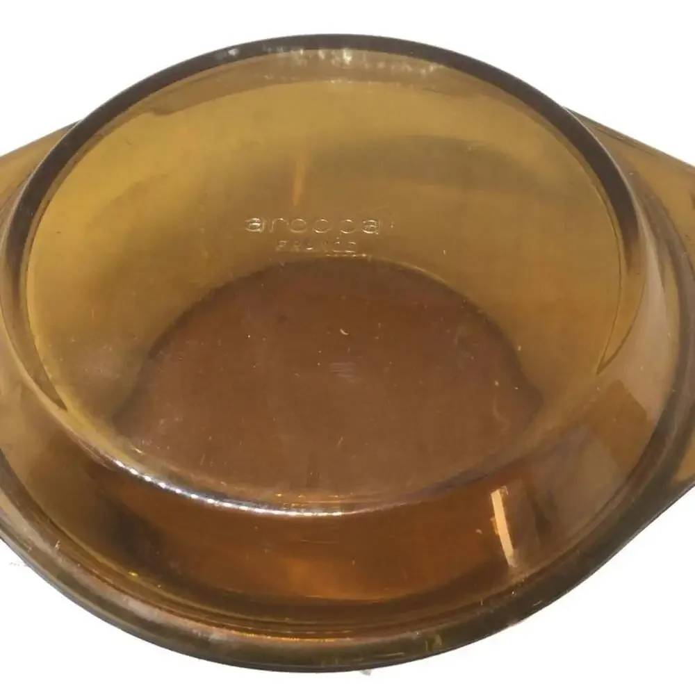 Arcopal France Amber Brown Glass Covered Casserole Dish